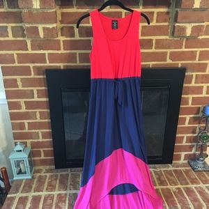 Color Block High-Low Dress